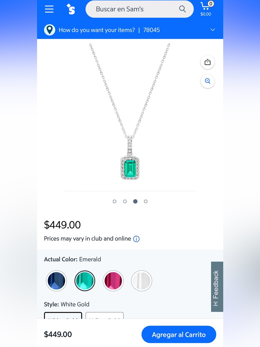 Emerald Green Halo Pendant Necklace 14k - Women Jewelry,Never Used